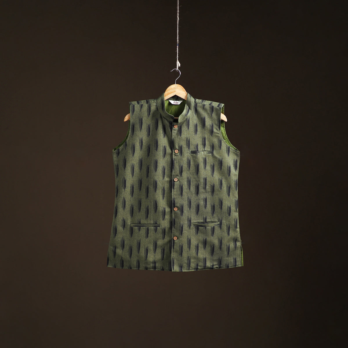 Pochampally Ikat Cotton Men Nehru Jacket 10