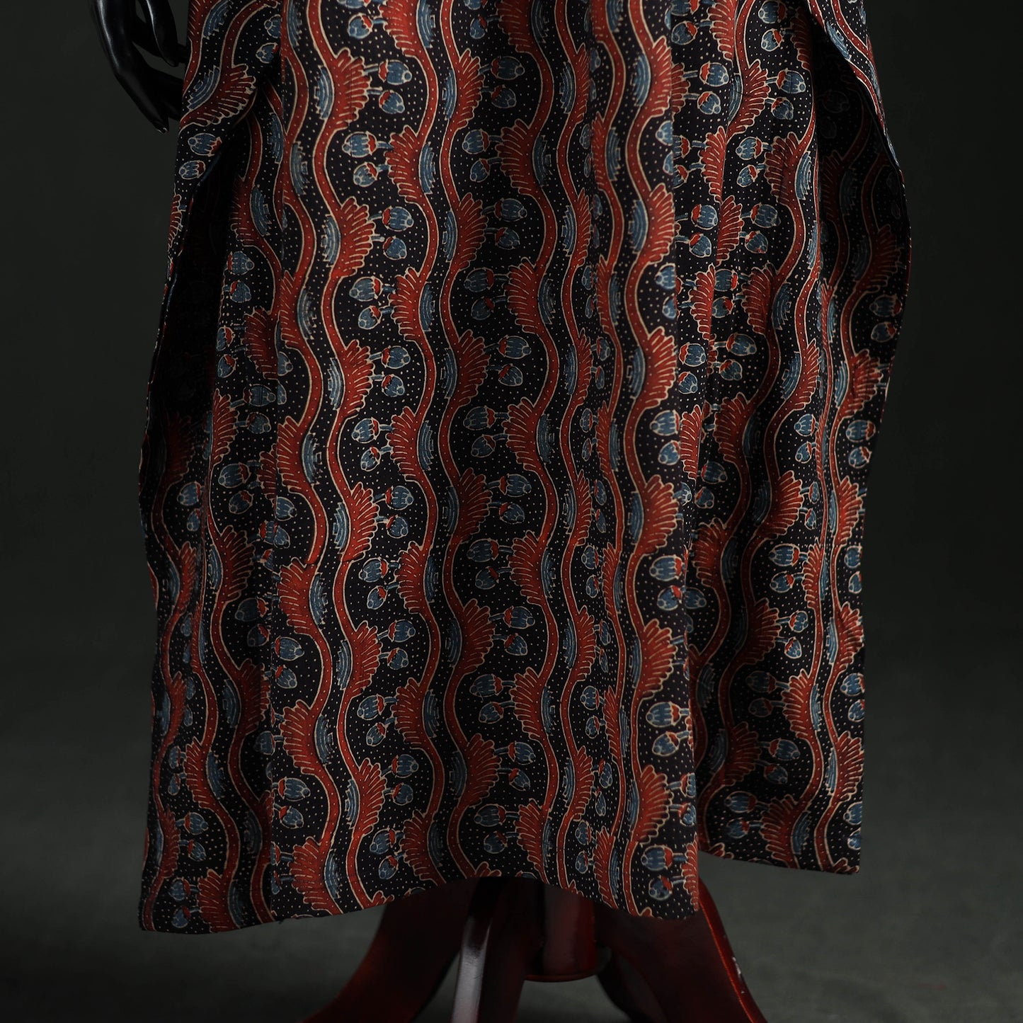 Ajrakh Hand Block Print Natural Dyed Cotton Kaftan (Long) 80