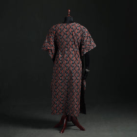 Ajrakh Hand Block Print Natural Dyed Cotton Kaftan (Long) 80