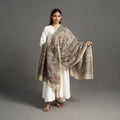 Buy Beige Pedana Block Print Chanderi Silk Kalamkari Dupatta
