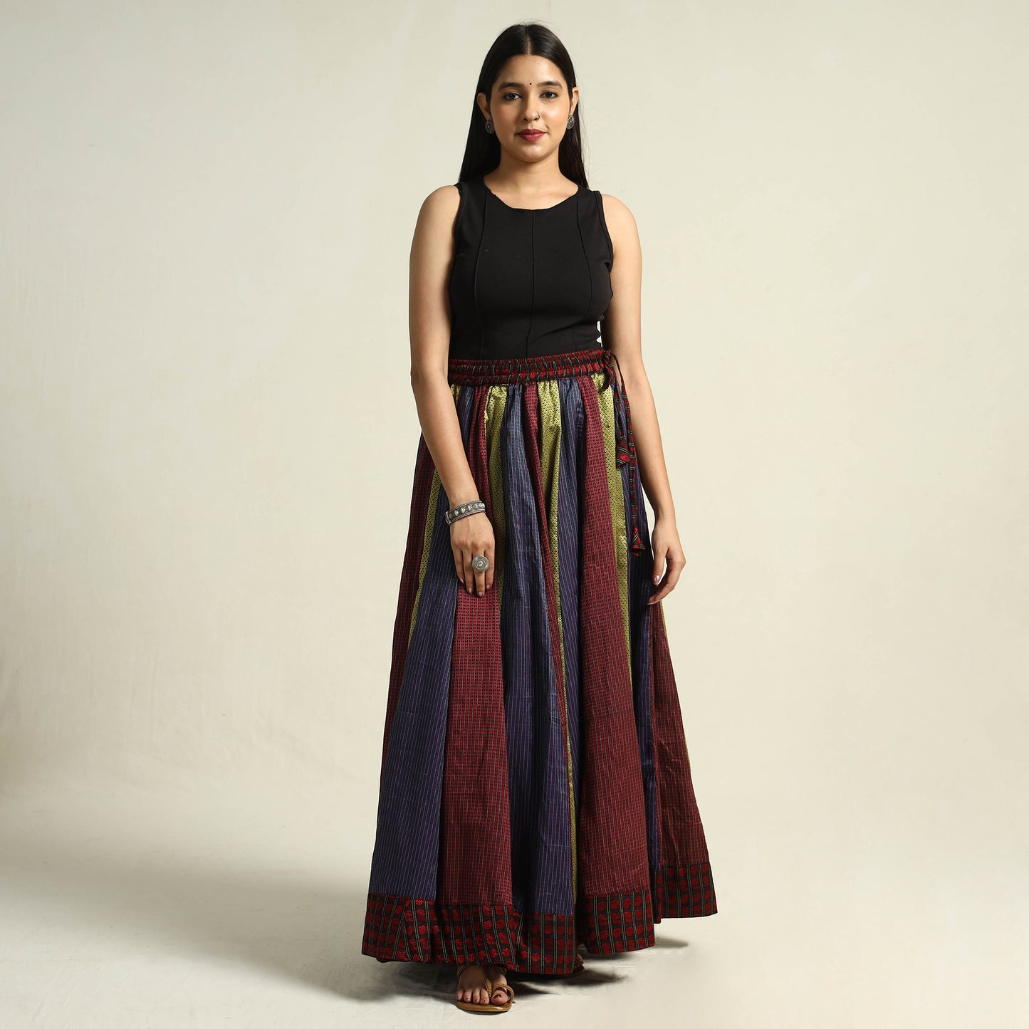 Multicolor - Khun Patchwork 24 Kali Cotton Long Skirt 23