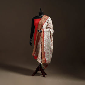 Bengal Hand Embroidery Patchwork Reversible Silk Kantha Dupatta 89