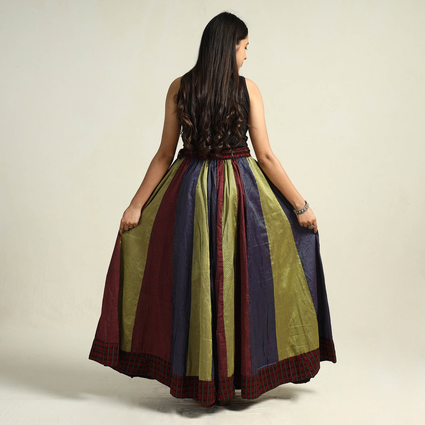 Multicolor - Khun Patchwork 24 Kali Cotton Long Skirt 23