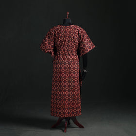 Ajrakh Hand Block Print Natural Dyed Cotton Kaftan (Long) 81