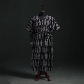 Ajrakh Hand Block Print Natural Dyed Cotton Kaftan (Long) 82