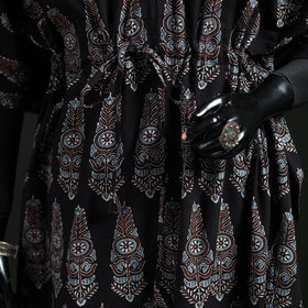 Ajrakh Hand Block Print Natural Dyed Cotton Kaftan (Long) 82