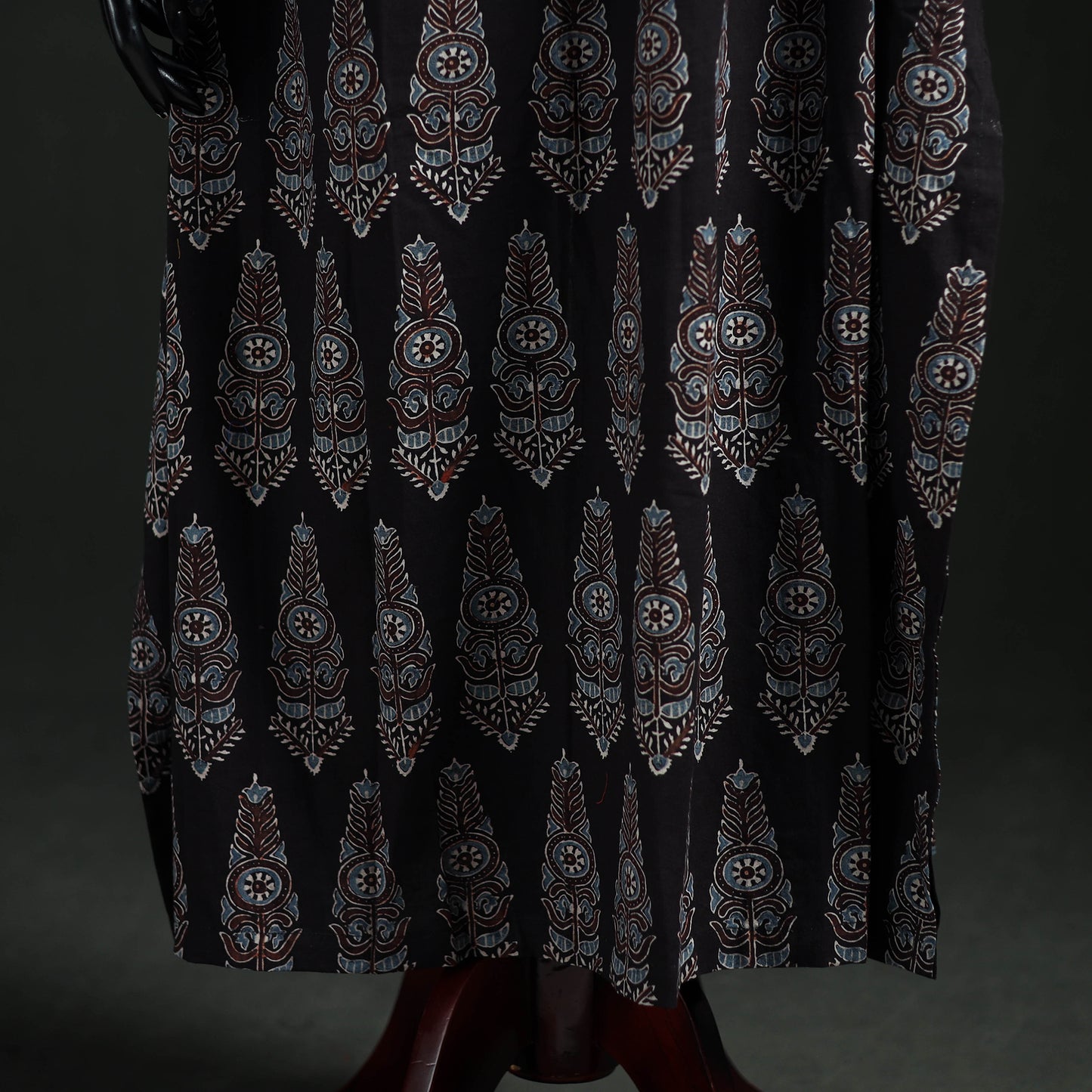 Ajrakh Hand Block Print Natural Dyed Cotton Kaftan (Long) 82