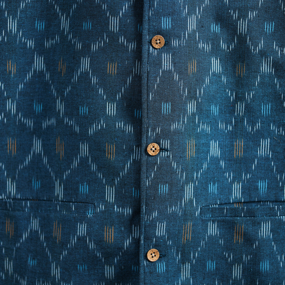 Pochampally Ikat Cotton Men Nehru Jacket 06