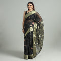 Black - bengal pure cotton zari tant handloom saree 71