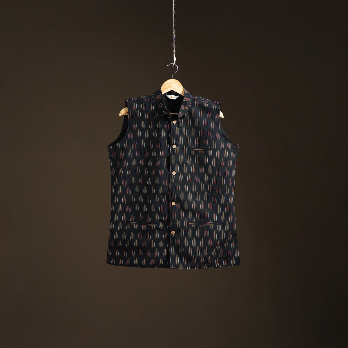 Pochampally Ikat Cotton Men Nehru Jacket 04