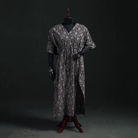 Ajrakh Hand Block Print Natural Dyed Cotton Kaftan (Long) 83