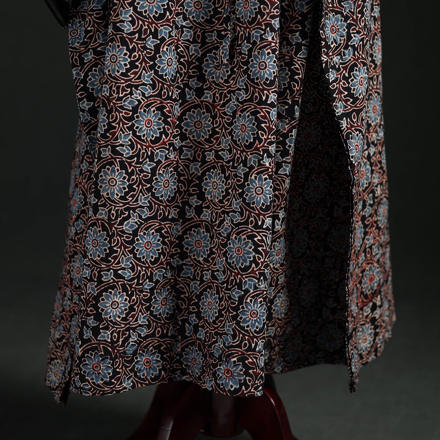 Ajrakh Hand Block Print Natural Dyed Cotton Kaftan (Long) 83
