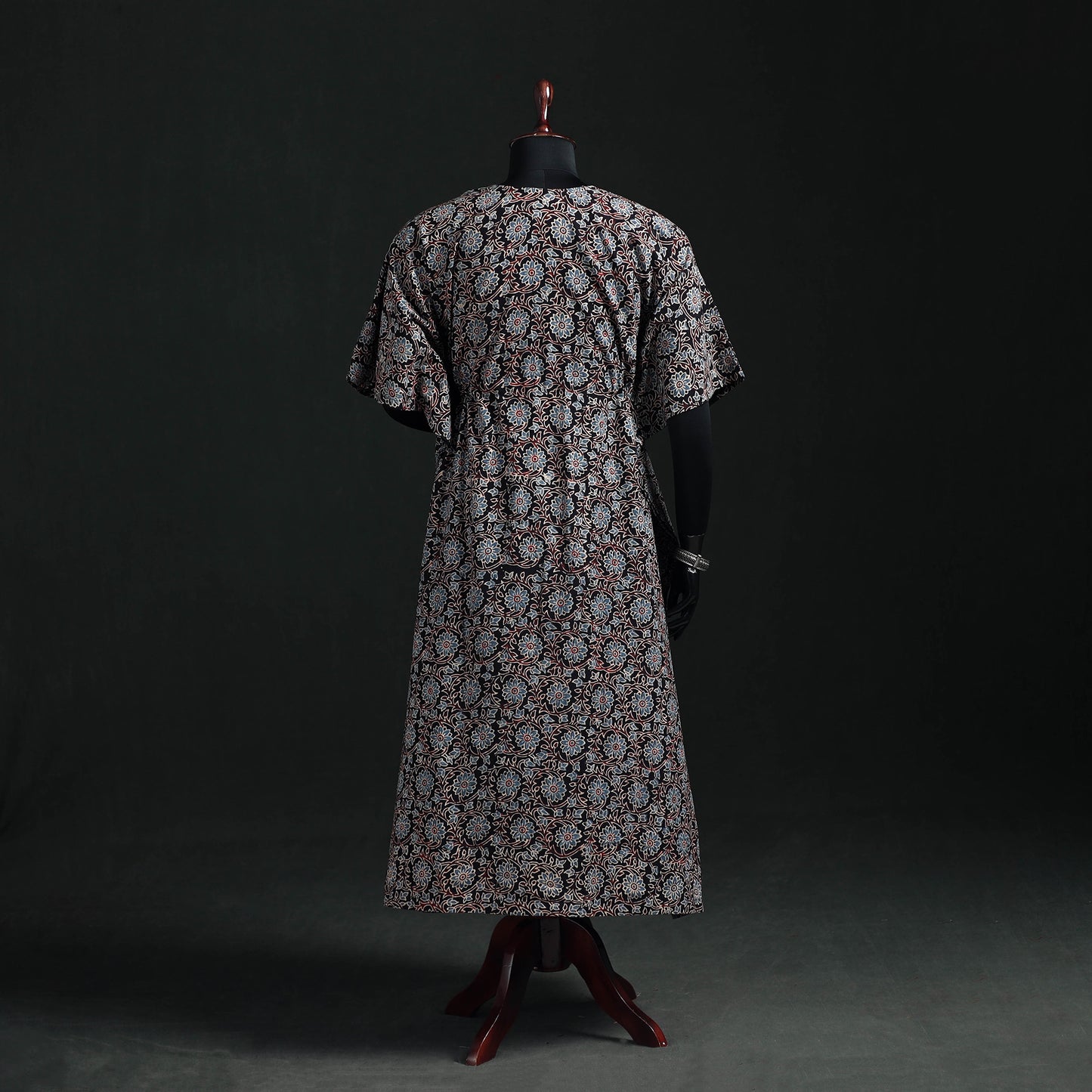 Ajrakh Hand Block Print Natural Dyed Cotton Kaftan (Long) 83