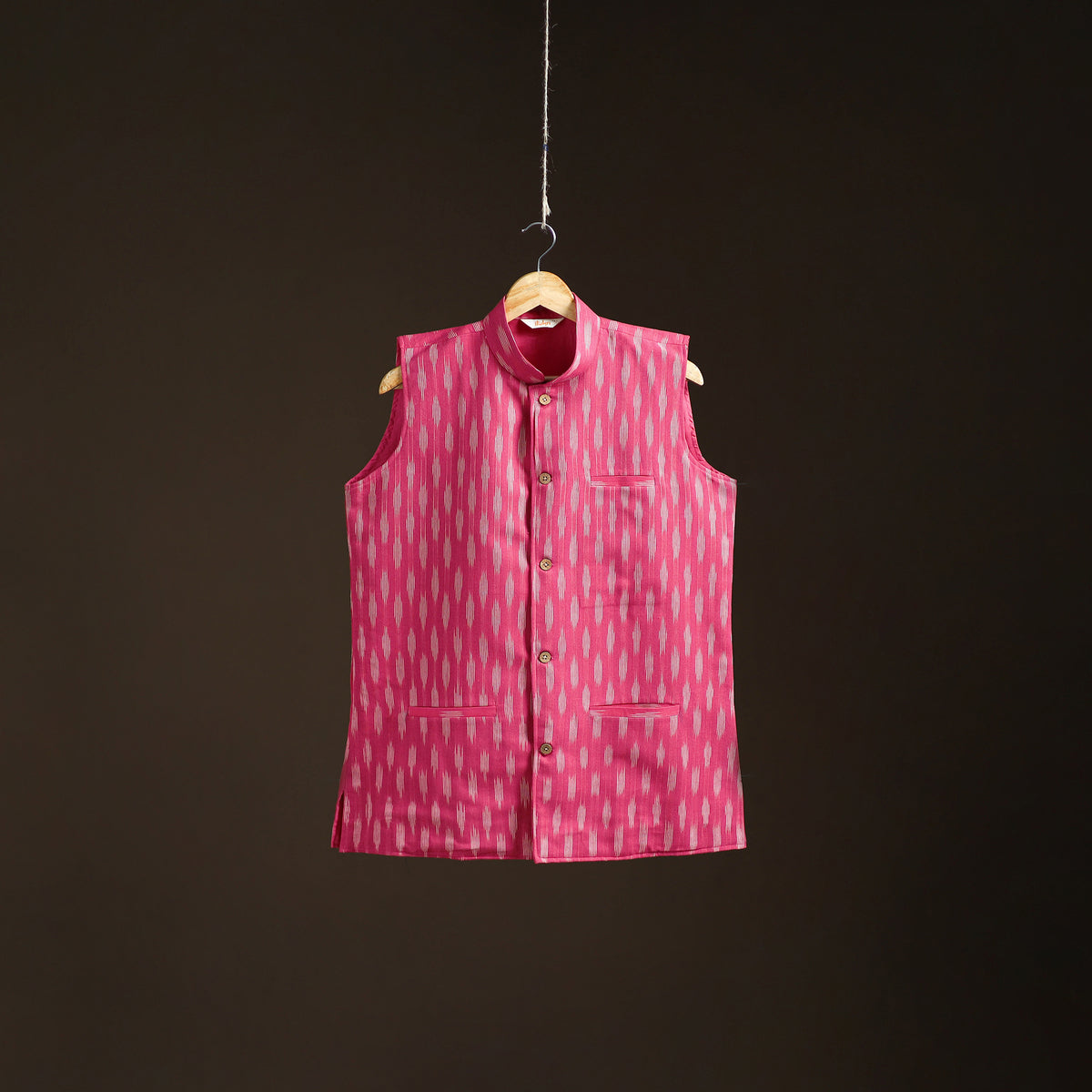 Pochampally Ikat Cotton Men Nehru Jacket 05
