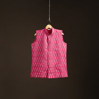 Pochampally Ikat Cotton Men Nehru Jacket 05