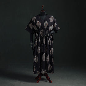 Ajrakh Hand Block Print Natural Dyed Cotton Kaftan (Long) 84