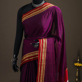 Mercerised Cotton Silk Plain Saree with Blouse Piece 40