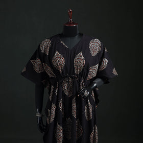 Ajrakh Hand Block Print Natural Dyed Cotton Kaftan (Long) 84