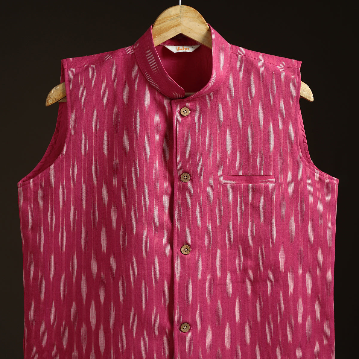 Pochampally Ikat Cotton Men Nehru Jacket 05