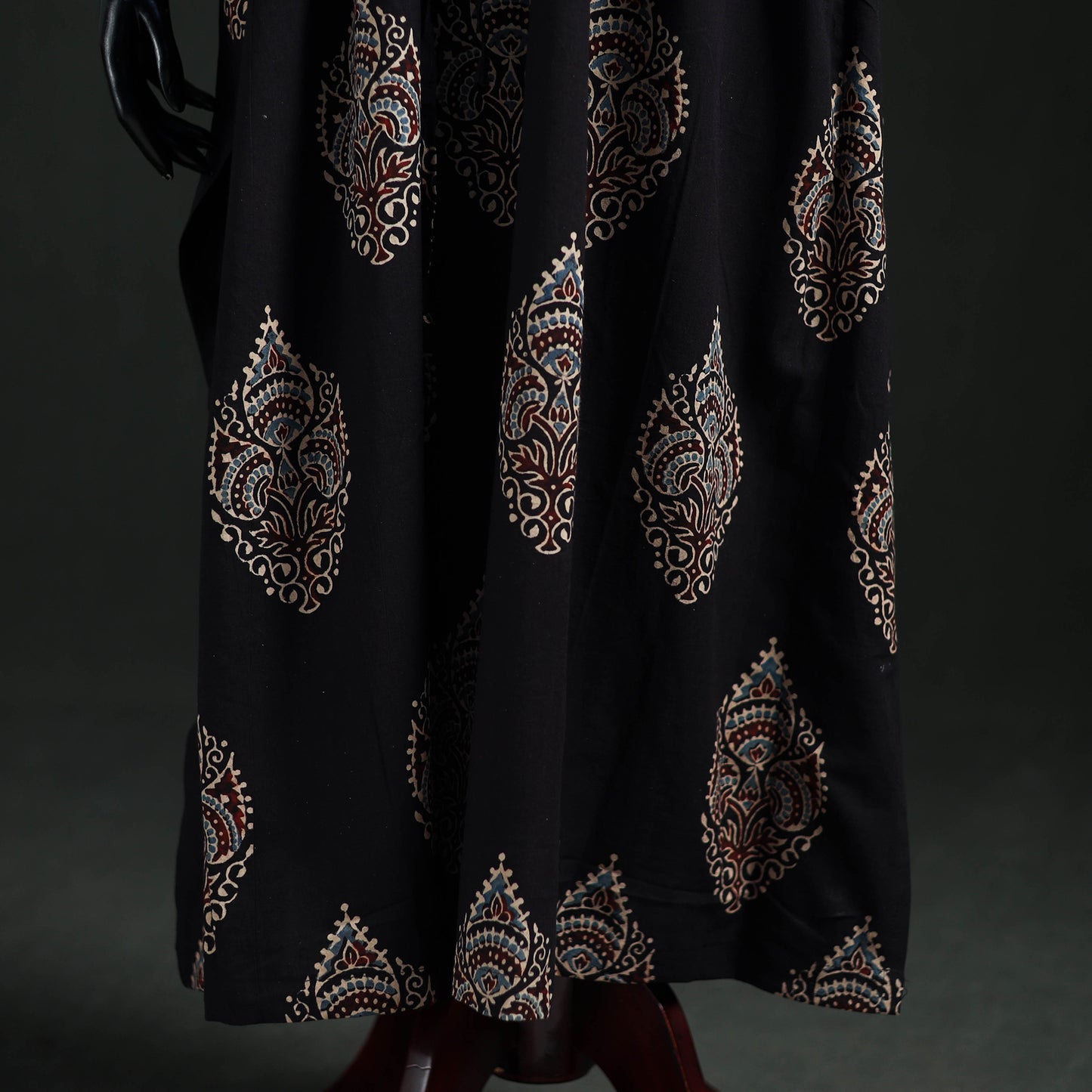 Ajrakh Hand Block Print Natural Dyed Cotton Kaftan (Long) 84