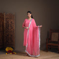Sequin Work Plain Kota Doria Cotton Suit Set with Lace Work Dupatta for Women 06