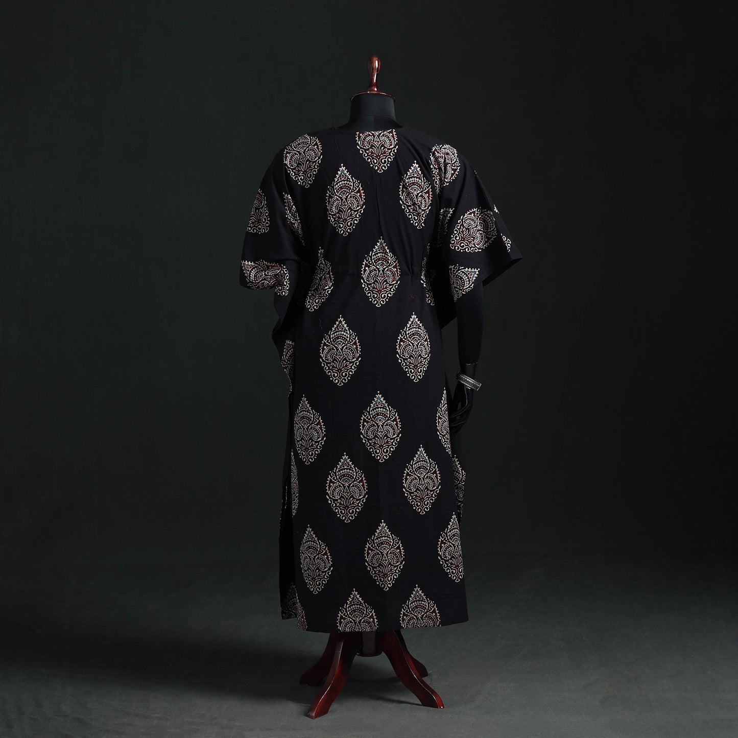 Ajrakh Hand Block Print Natural Dyed Cotton Kaftan (Long) 84
