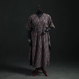 Ajrakh Hand Block Print Natural Dyed Cotton Kaftan (Long) 85