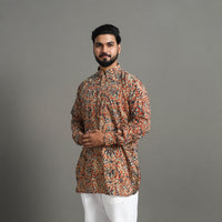 Kalamkari Block Printed Cotton Men Short Kurta 16