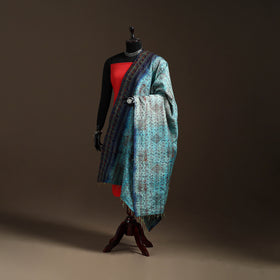 Multicolor - Bengal Hand Embroidery Patchwork Reversible Silk Kantha Dupatta 93