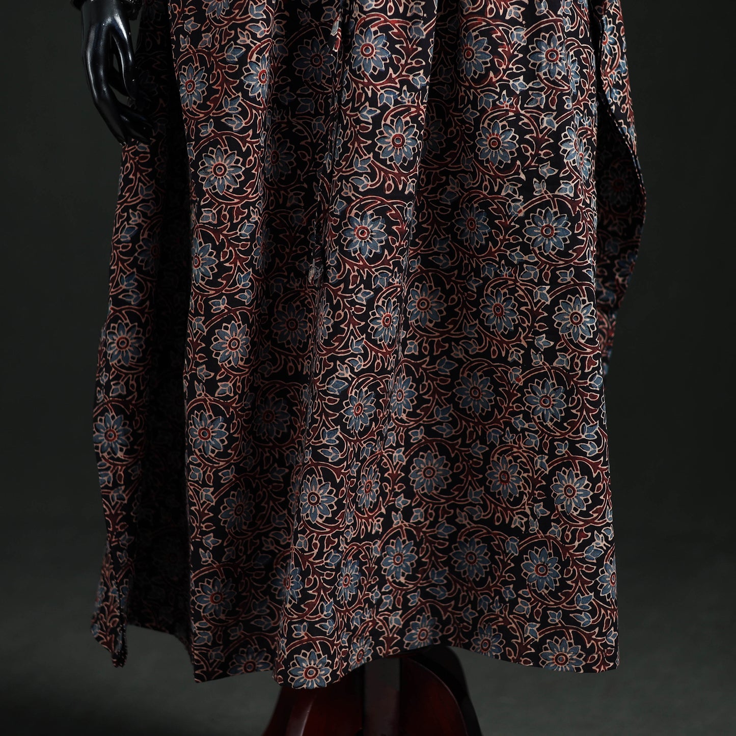 Ajrakh Hand Block Print Natural Dyed Cotton Kaftan (Long) 85