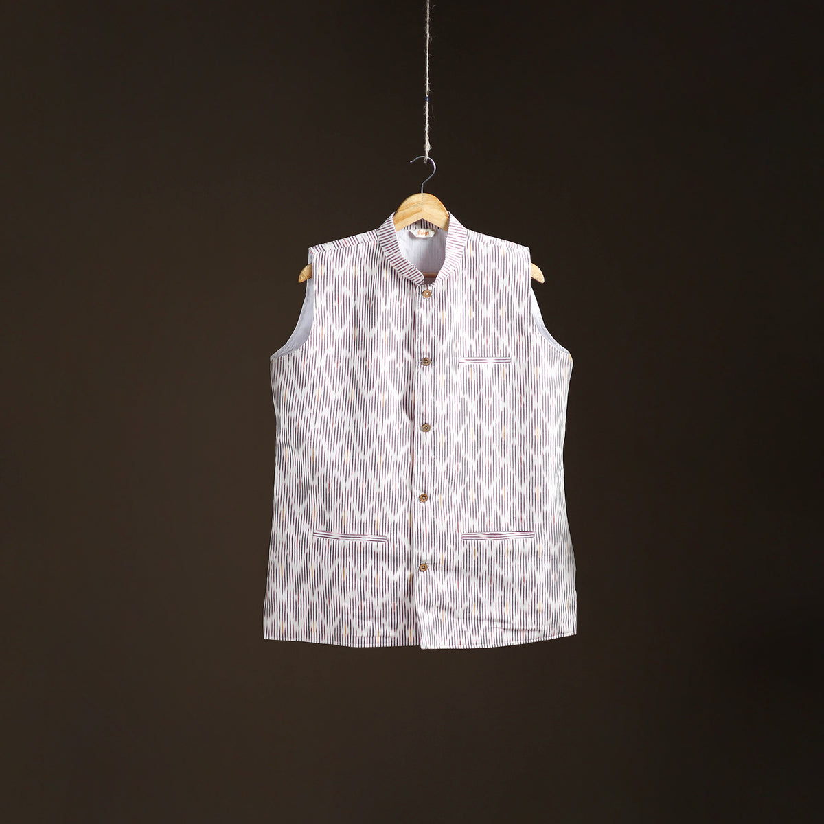 Pochampally Ikat Cotton Men Nehru Jacket 08