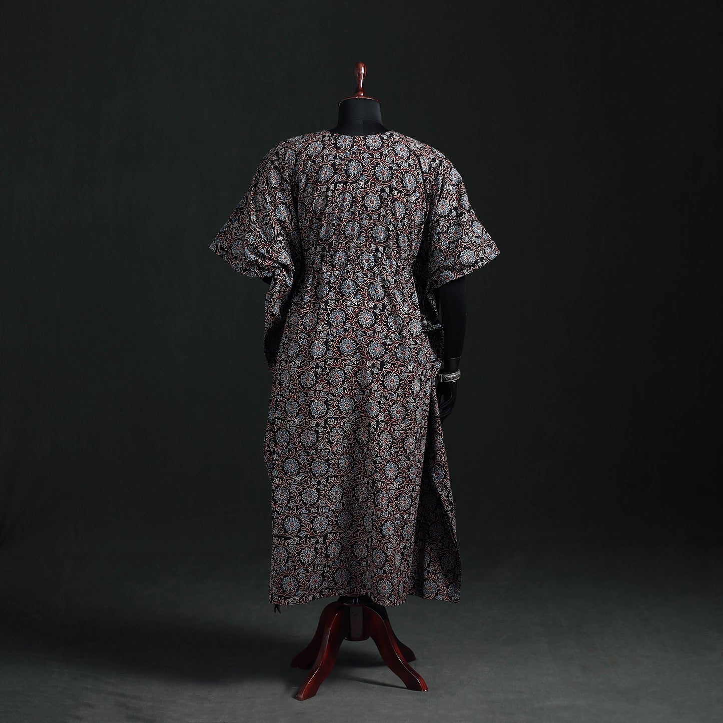 Ajrakh Hand Block Print Natural Dyed Cotton Kaftan (Long) 85