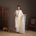Sequin Work Plain Kota Doria Cotton Suit Set with Lace Work Dupatta for Women 18