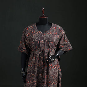 Ajrakh Hand Block Print Natural Dyed Cotton Kaftan (Long) 86