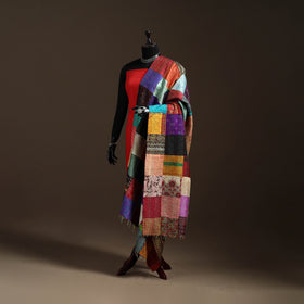 Bengal Hand Embroidery Patchwork Reversible Silk Kantha Dupatta 95