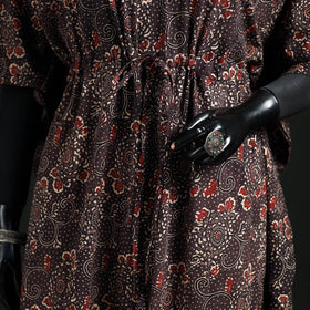 Ajrakh Hand Block Print Natural Dyed Cotton Kaftan (Long) 86