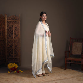 Sequin Work Plain Kota Doria Cotton Suit Set with Lace Work Dupatta for Women 18