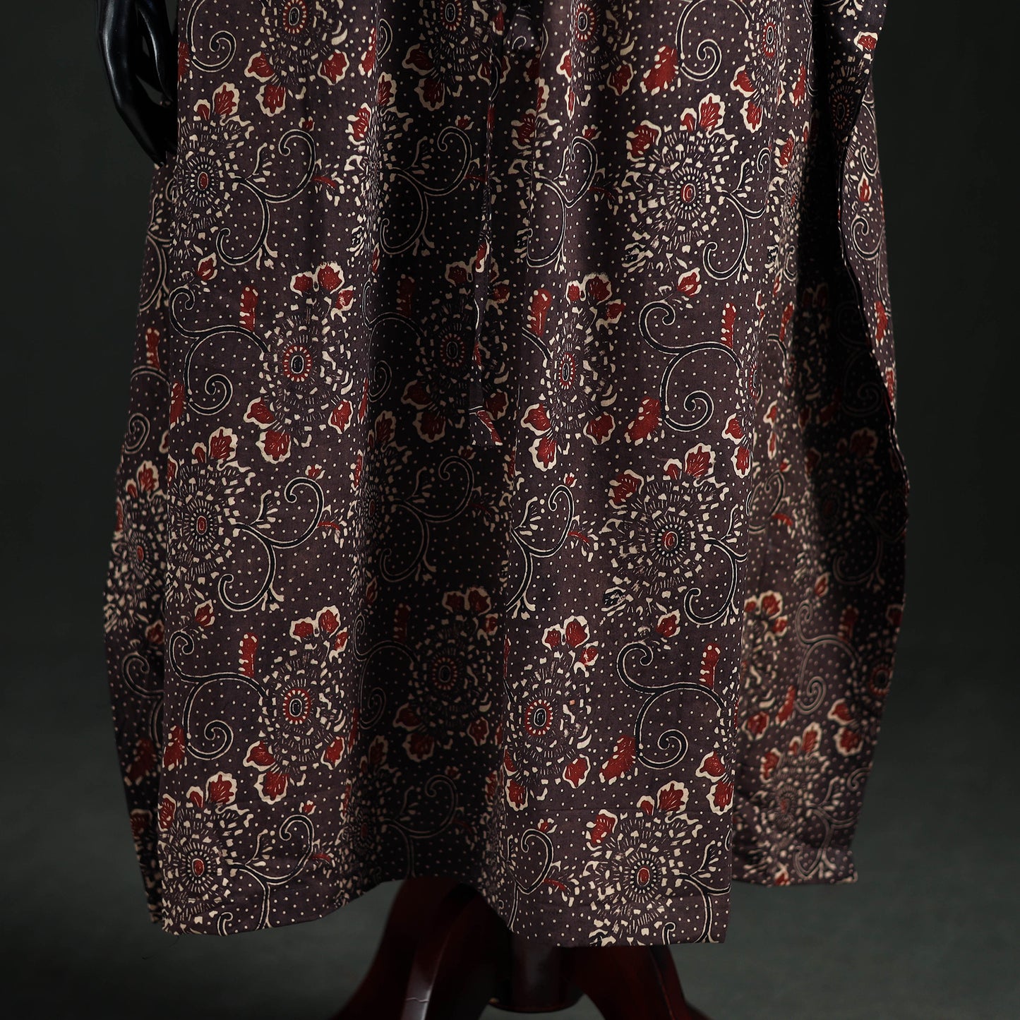 Ajrakh Hand Block Print Natural Dyed Cotton Kaftan (Long) 86