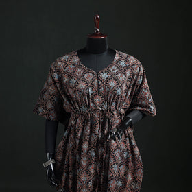Ajrakh Hand Block Print Natural Dyed Cotton Kaftan (Long) 87