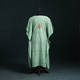 Green - Kashmiri Aari Hand Embroidered Cotton Kaftan (Long) 38