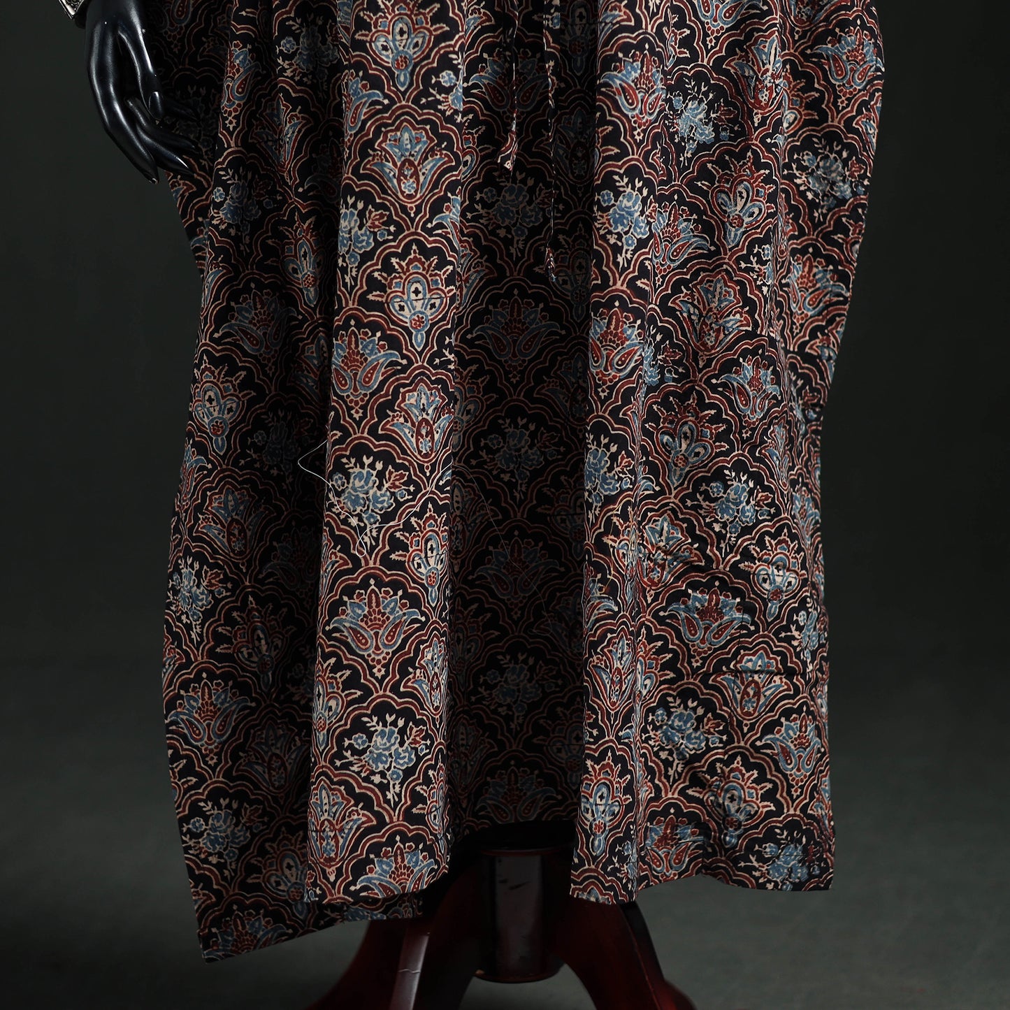 Ajrakh Hand Block Print Natural Dyed Cotton Kaftan (Long) 87