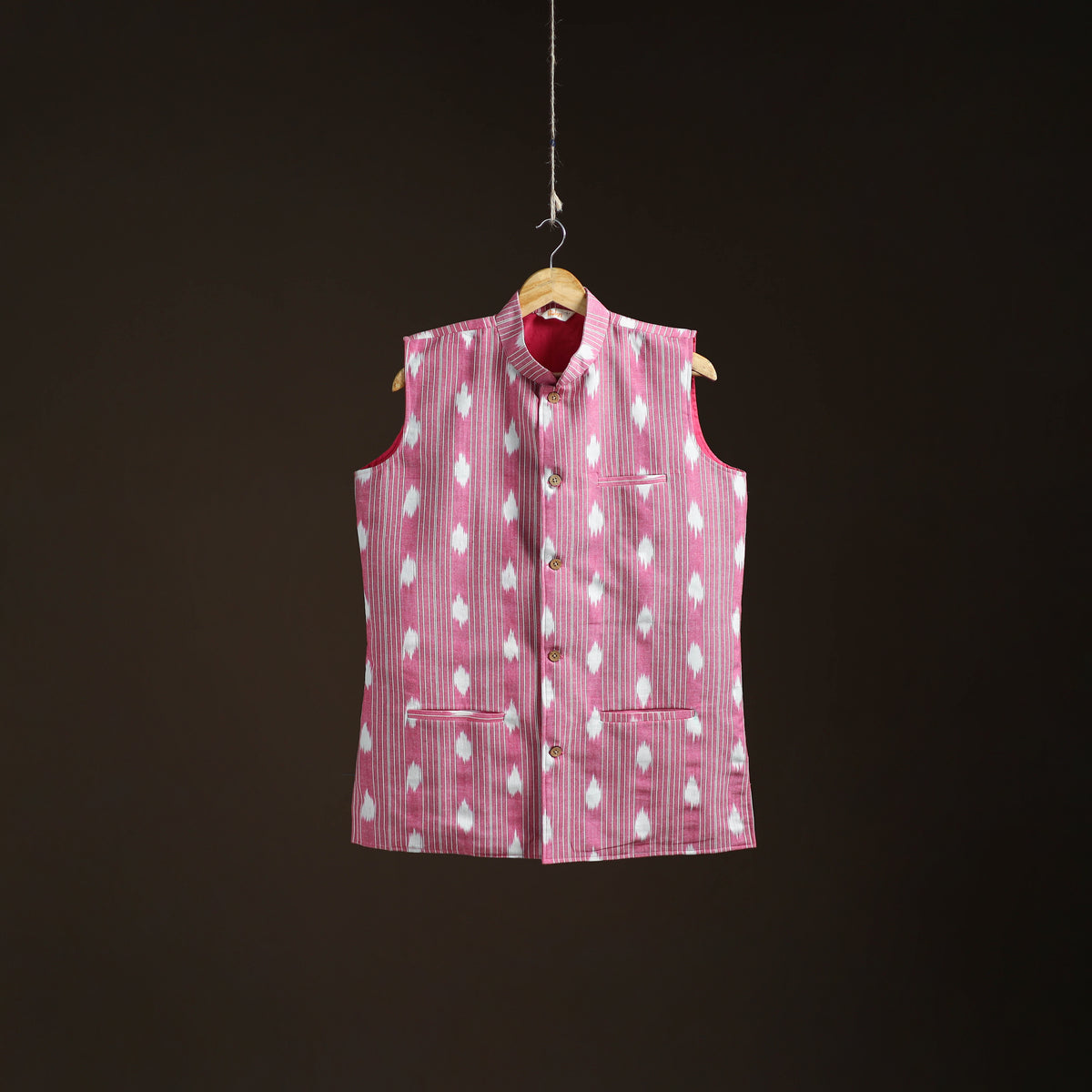 Pochampally Ikat Cotton Men Nehru Jacket 07