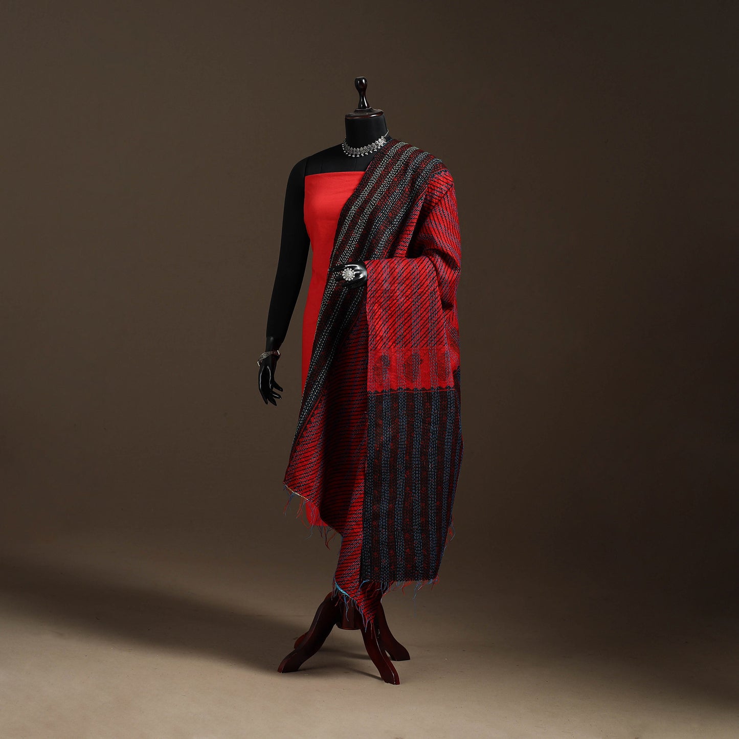 Multicolor - Bengal Hand Embroidery Patchwork Reversible Silk Kantha Dupatta 96