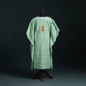 Green - Kashmiri Aari Hand Embroidered Cotton Kaftan (Long) 39