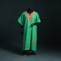 Green - Kashmiri Aari Hand Embroidered Cotton Kaftan (Long) 40