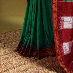 Green - mercerized cotton thread buti ilkal saree