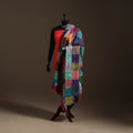 Multicolor - Bengal Hand Embroidery Patchwork Reversible Silk Kantha Dupatta 98