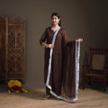 Sequin Work Plain Kota Doria Cotton Suit Set with Lace Work Dupatta for Women 14