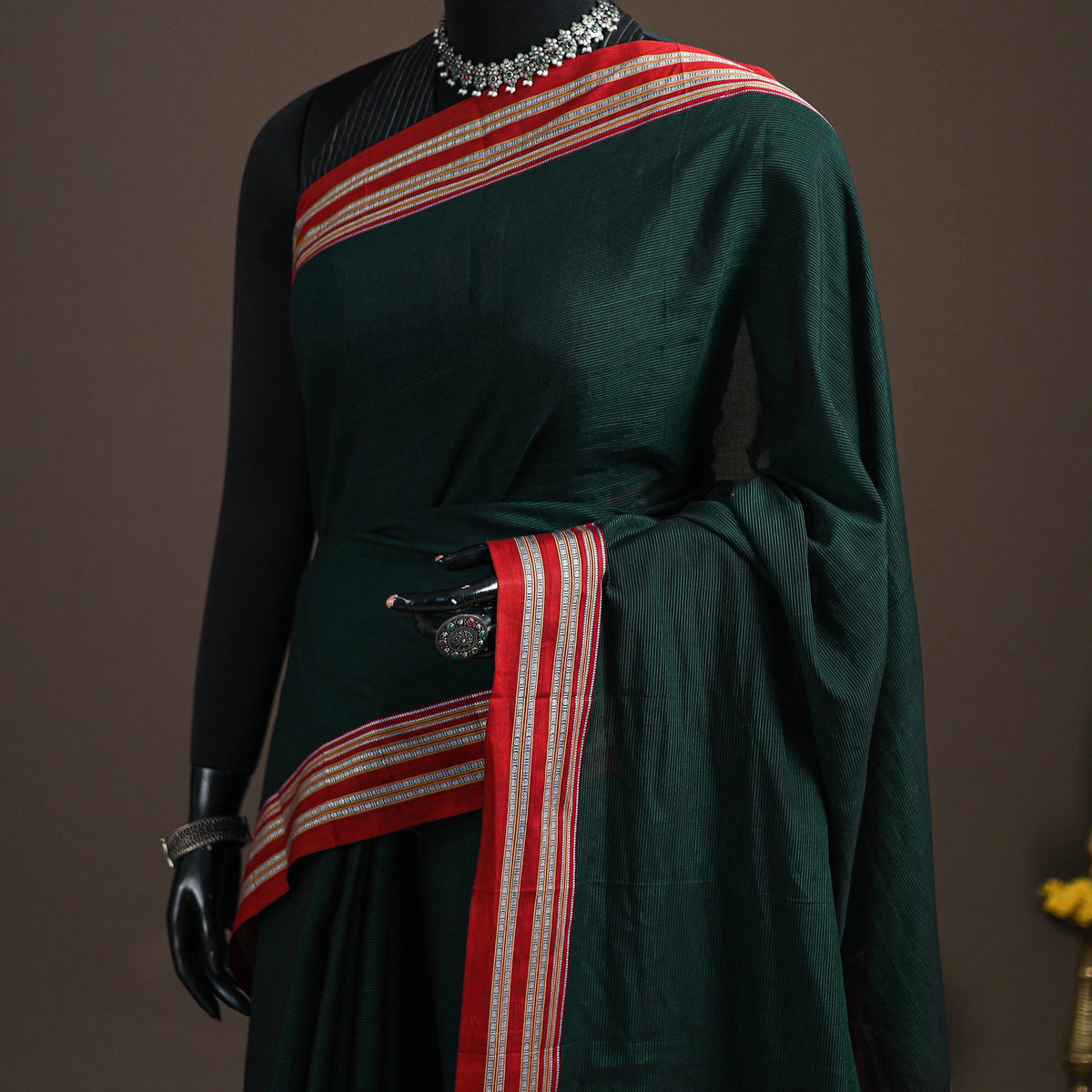 Mercerised Cotton Silk Plain Saree with Blouse Piece 46