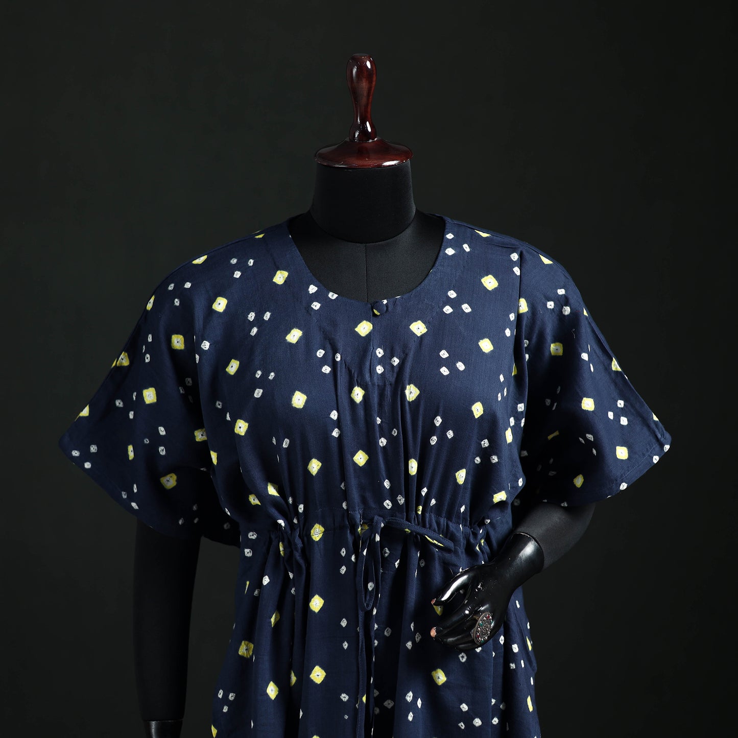 Bandhani Tie-Dye Cotton Kaftan (Medium) 28